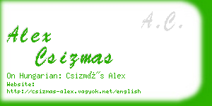 alex csizmas business card